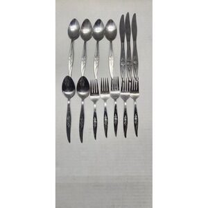 14 Pcs Hanford Forge Stainless Steel Flatware AVON ROSE Spoons, Forks, Knives